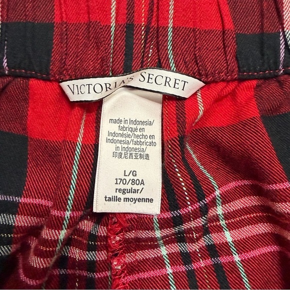 Victorias Secret Red Plaid Pajama Jogger Cotton & Viscose Blend Size Large - Picture 4 of 9